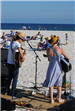 band playing on the beach