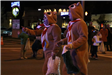 two people dressed as rudolph 