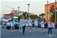 students walking in parade