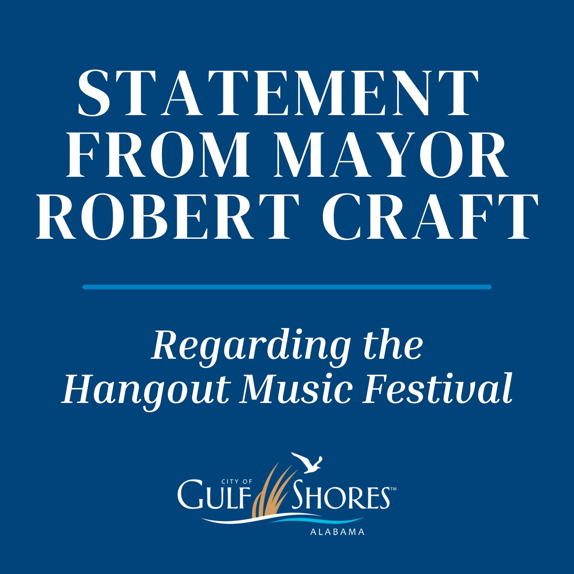 HOMF Statement from Mayor Craft