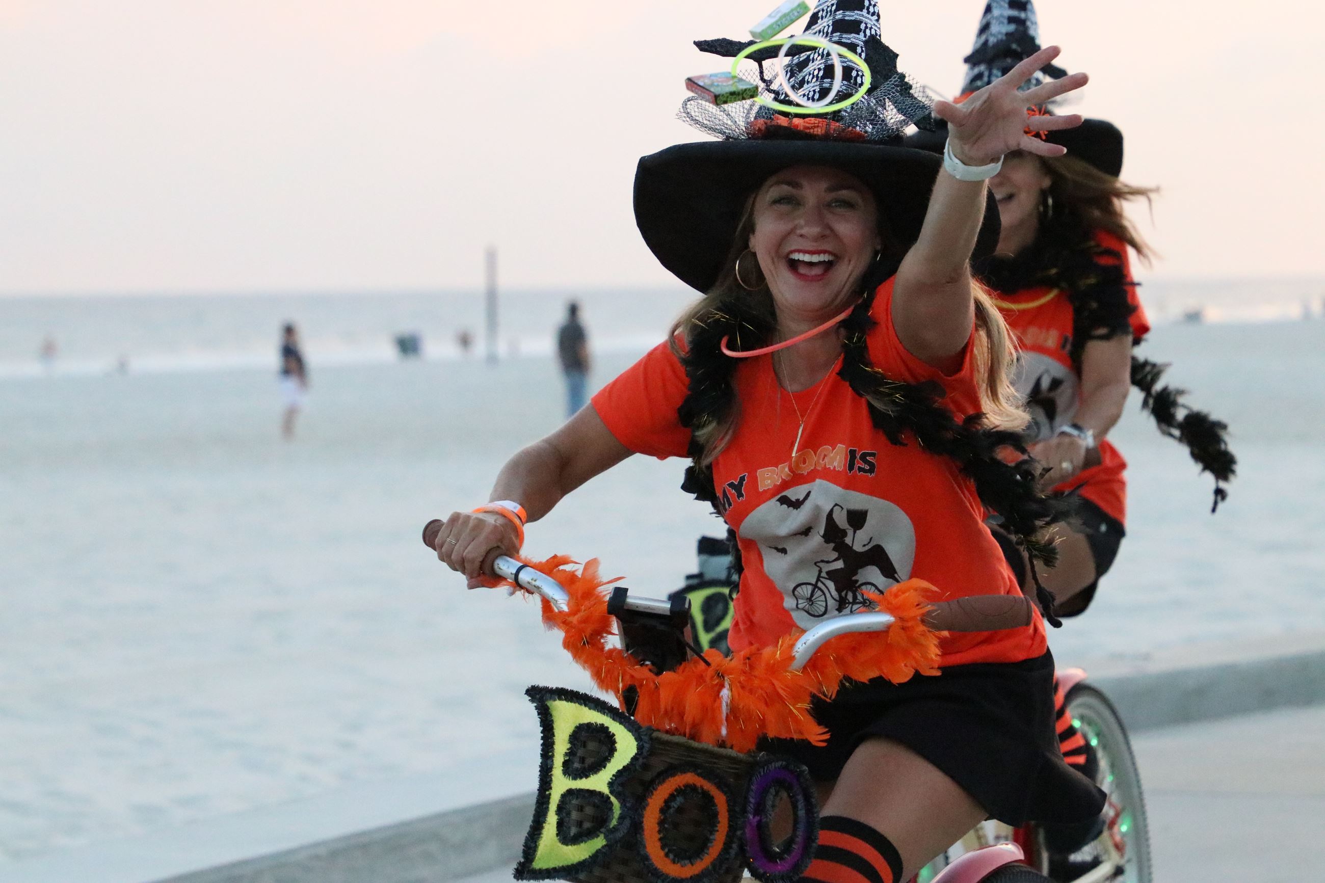 Witches riding a bicycle