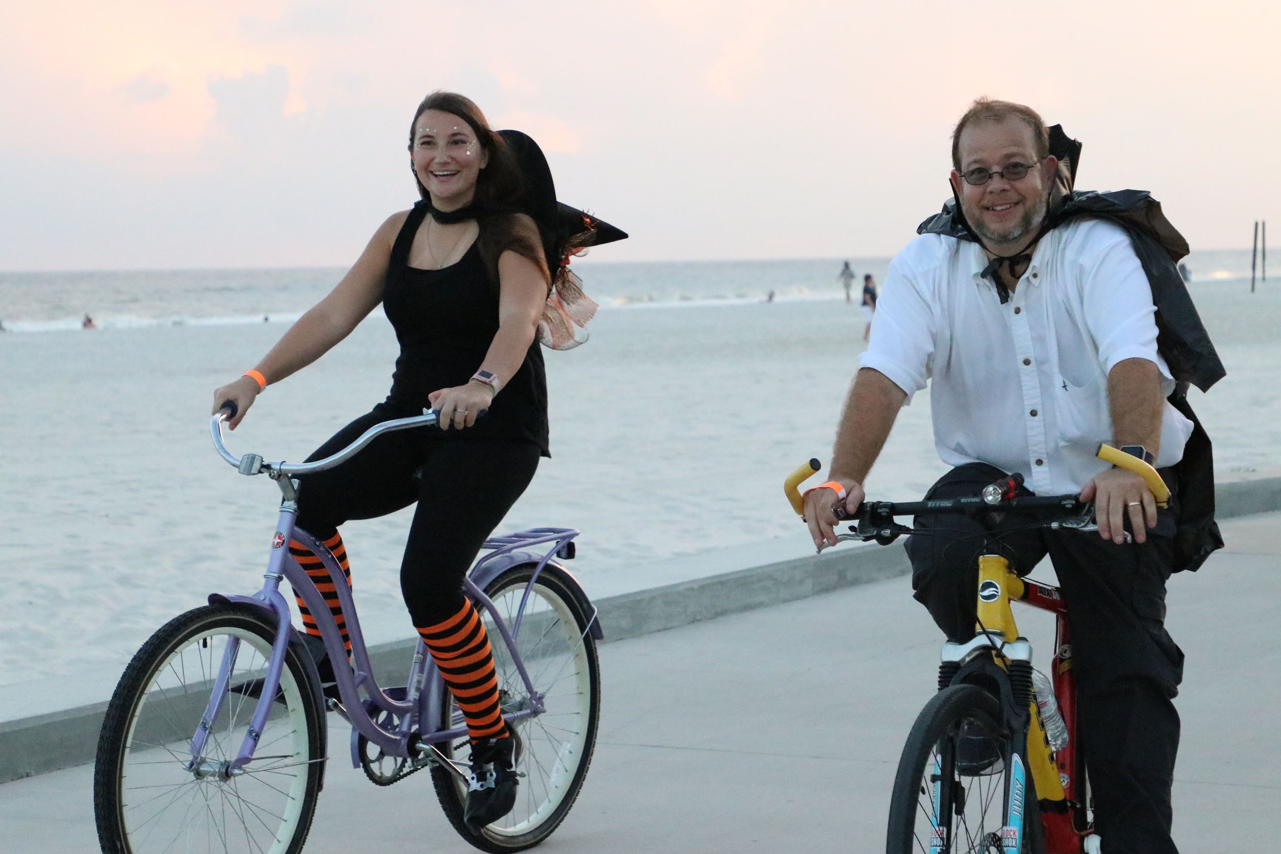 Witches riding a bicycle
