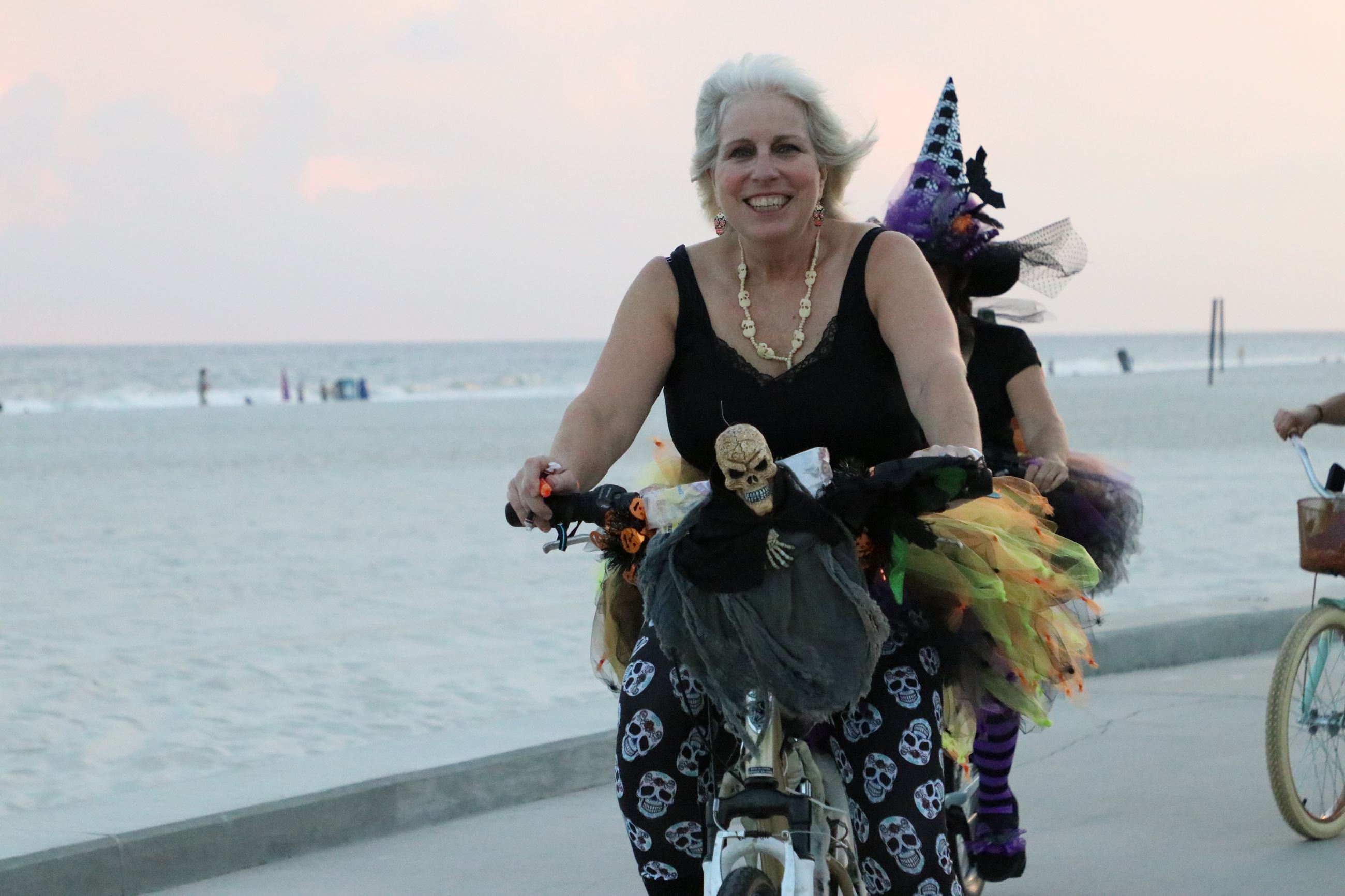 Witches riding a bicycle