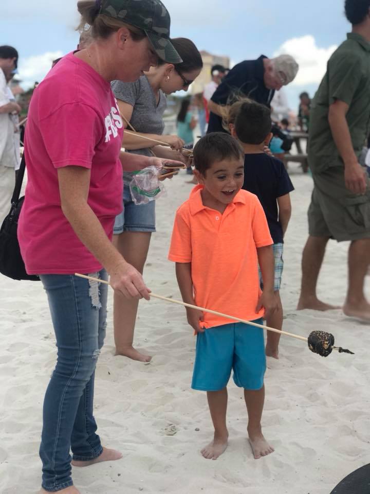 family roasting marshmellows