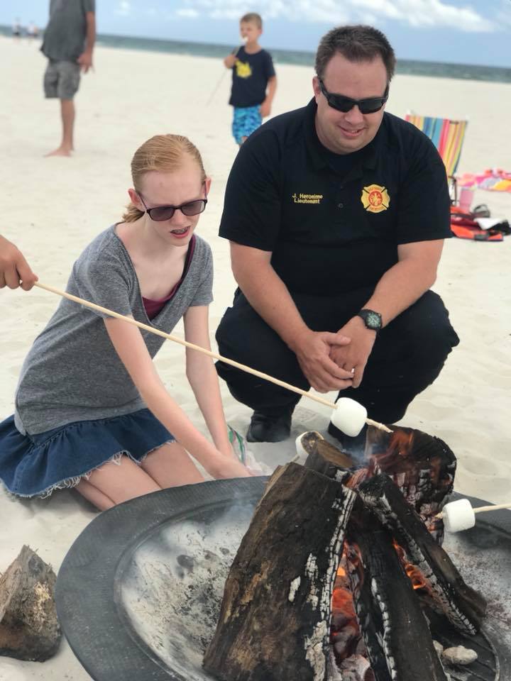 girl making a smore