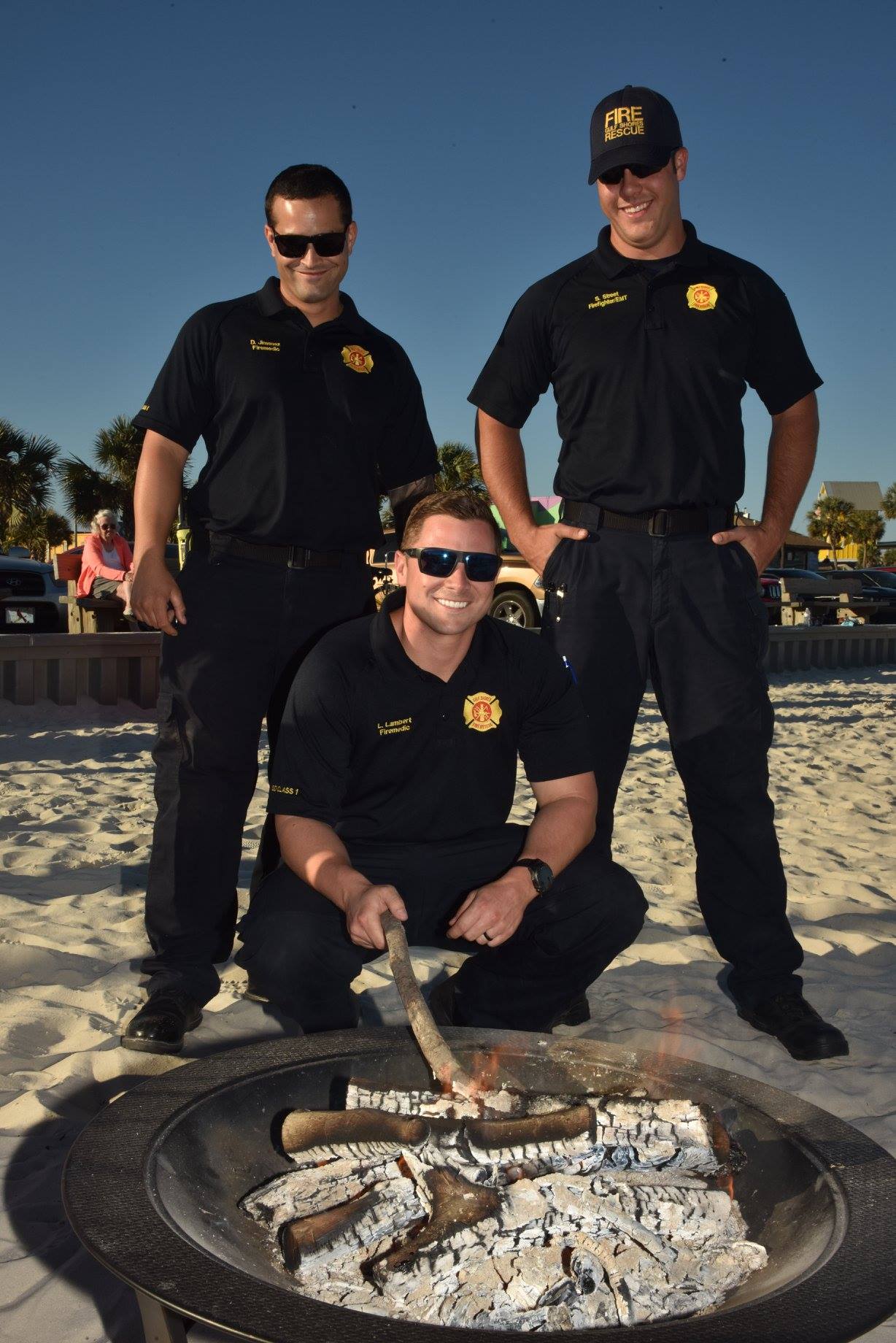 firefighters building firepit