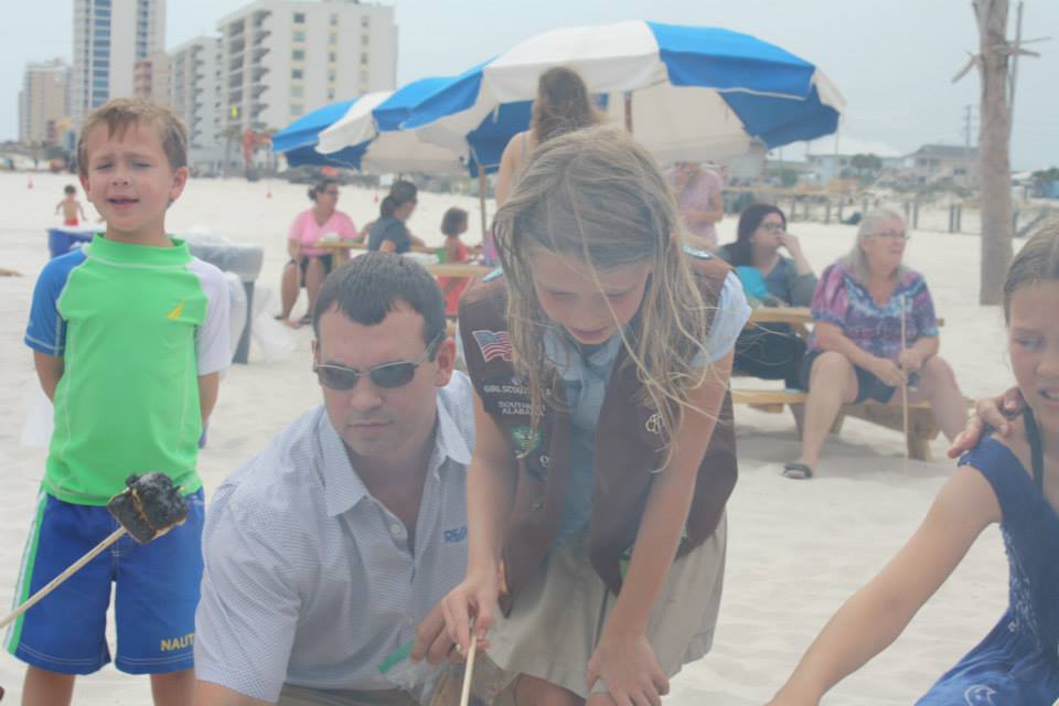 family roasting smores
