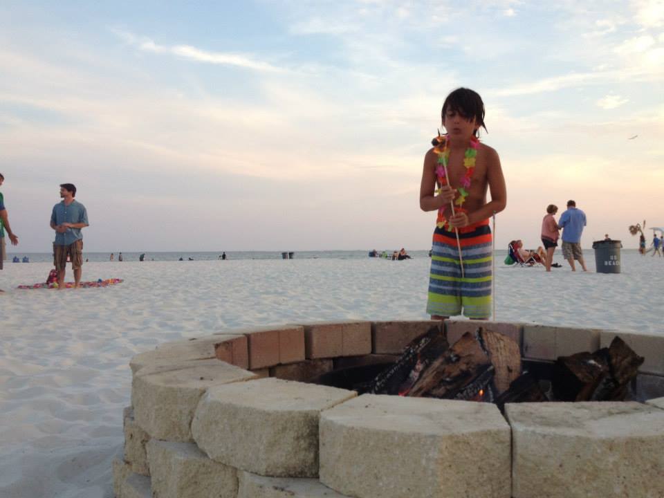 boy making a smore