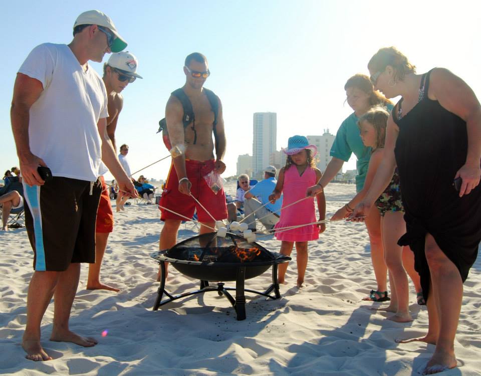 woman eating a smore
