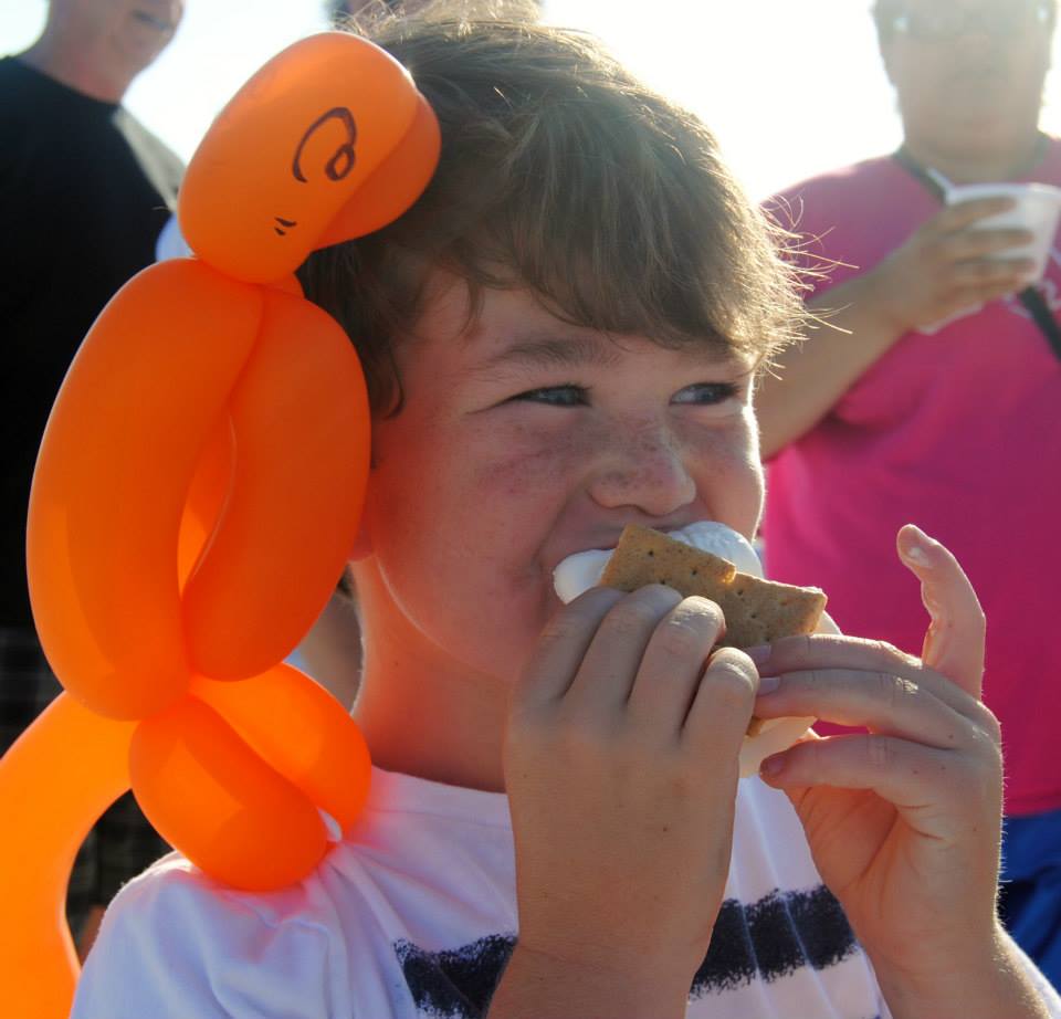 firefighters making the fire for smores