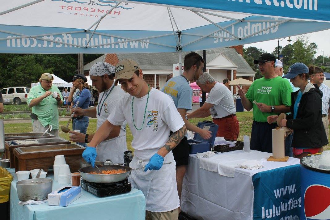 staff cooking crawfish