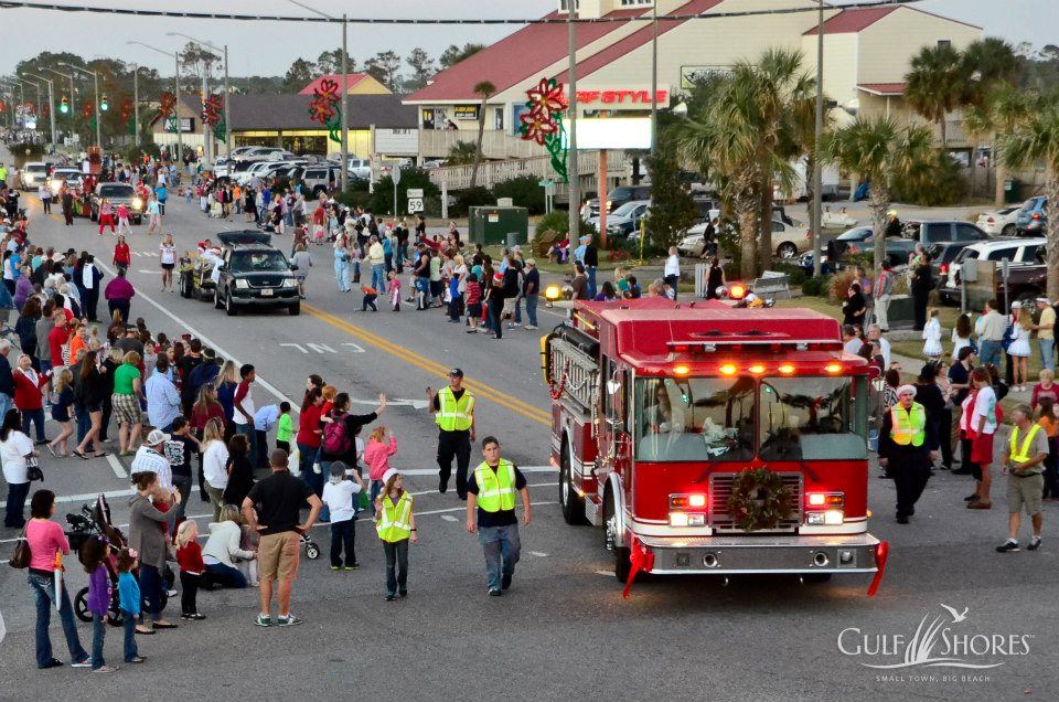 parade floats driving down Highway 59