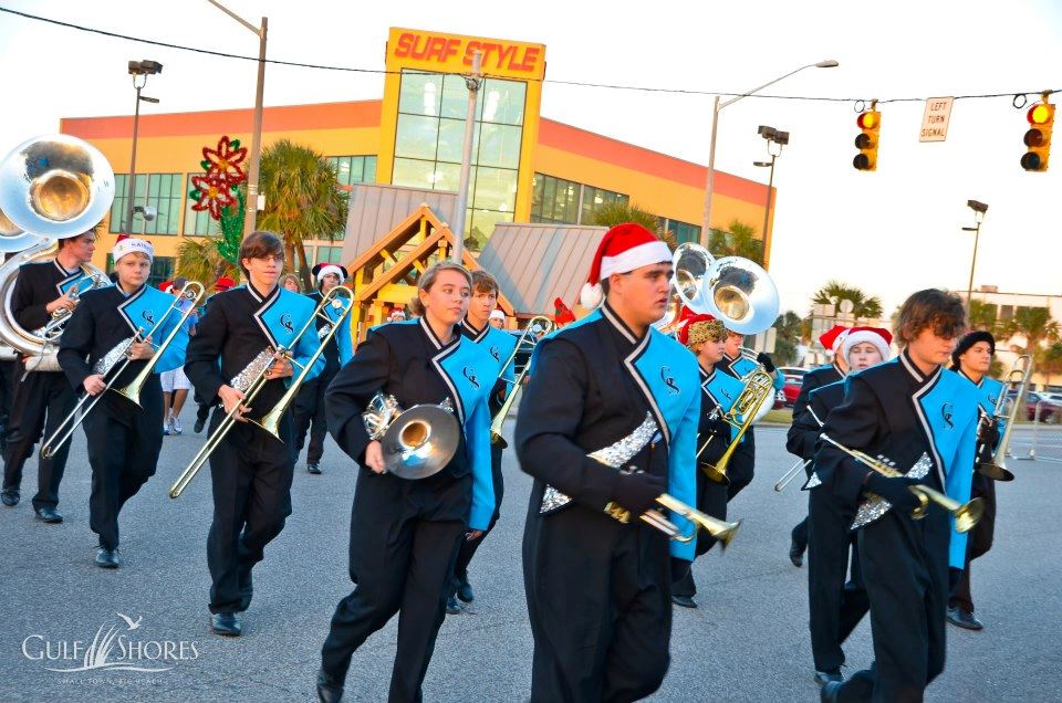 students participating in parade