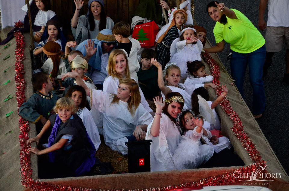 students participating in parade