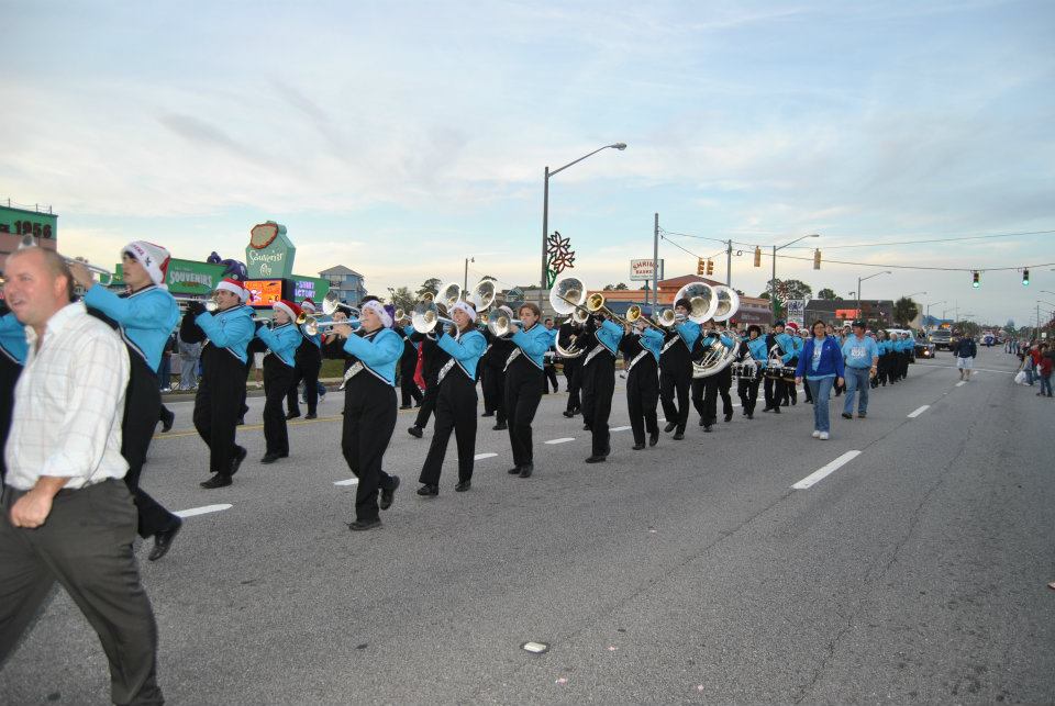students participating in parade