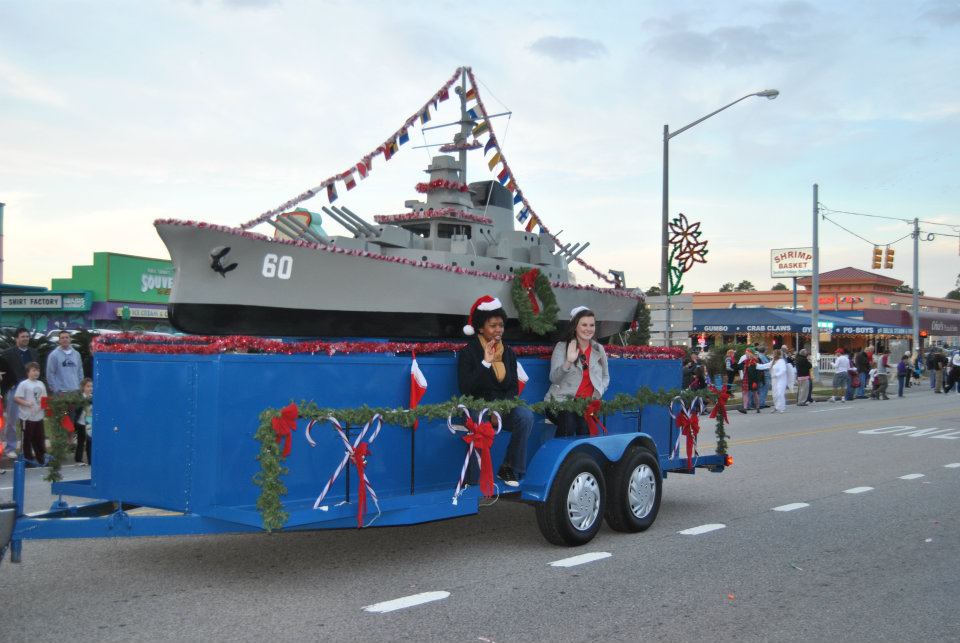 parade float on highway 59