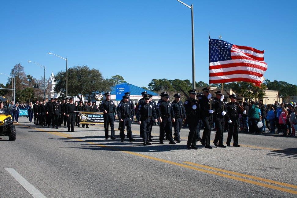 JROTC walking in parade