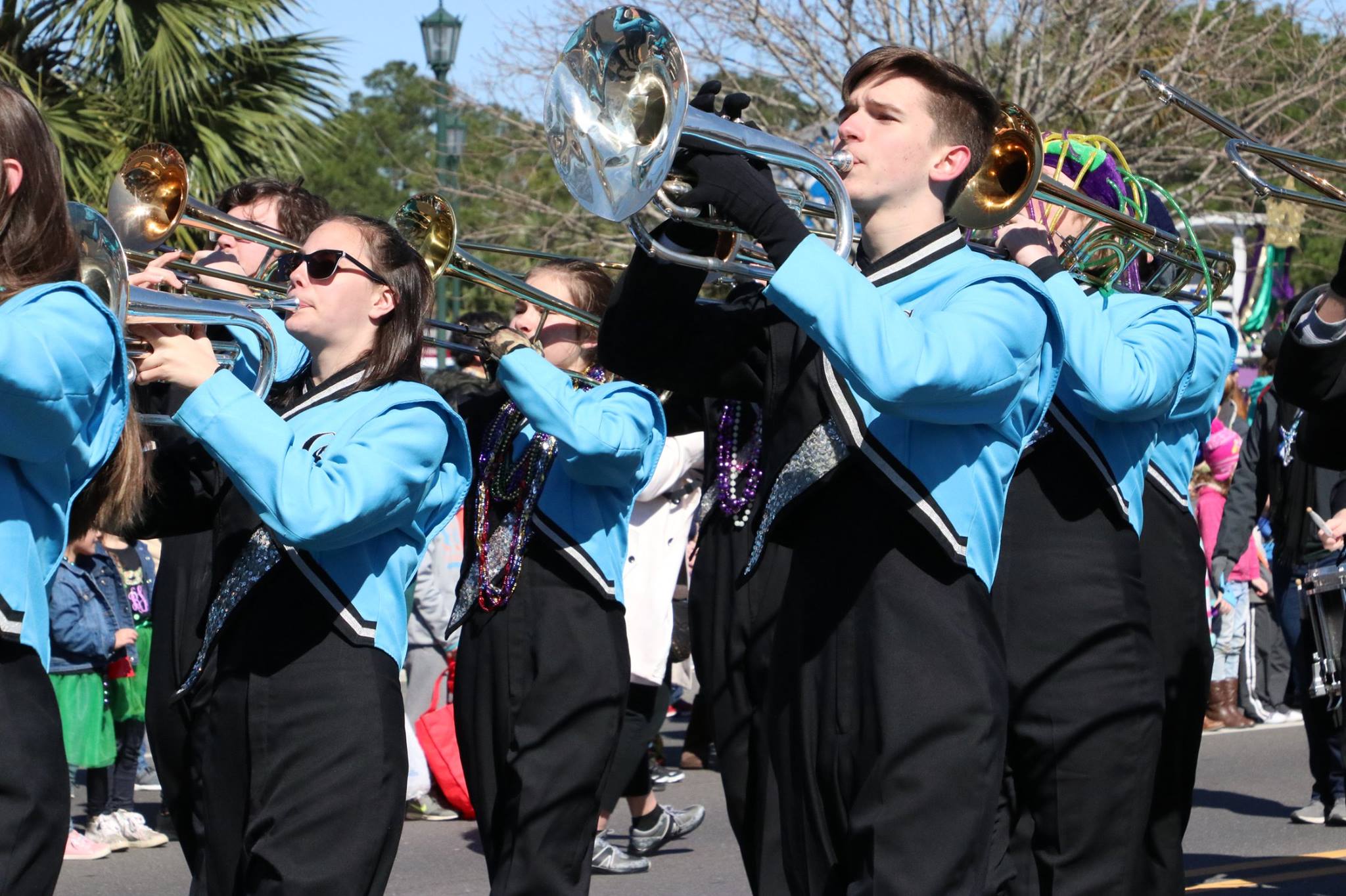 band walking in parade