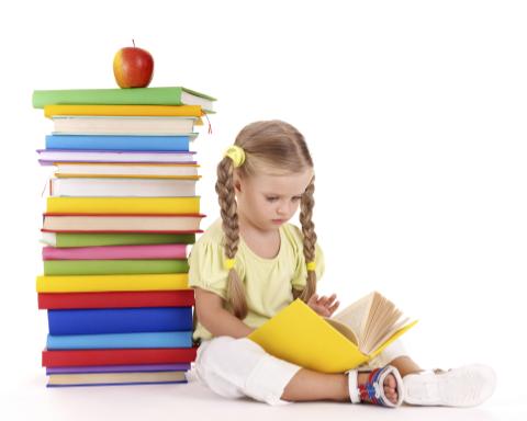 Girl Reading by Books